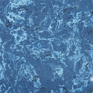 Grande dalle de quartz bleu lisse pour salle de bain